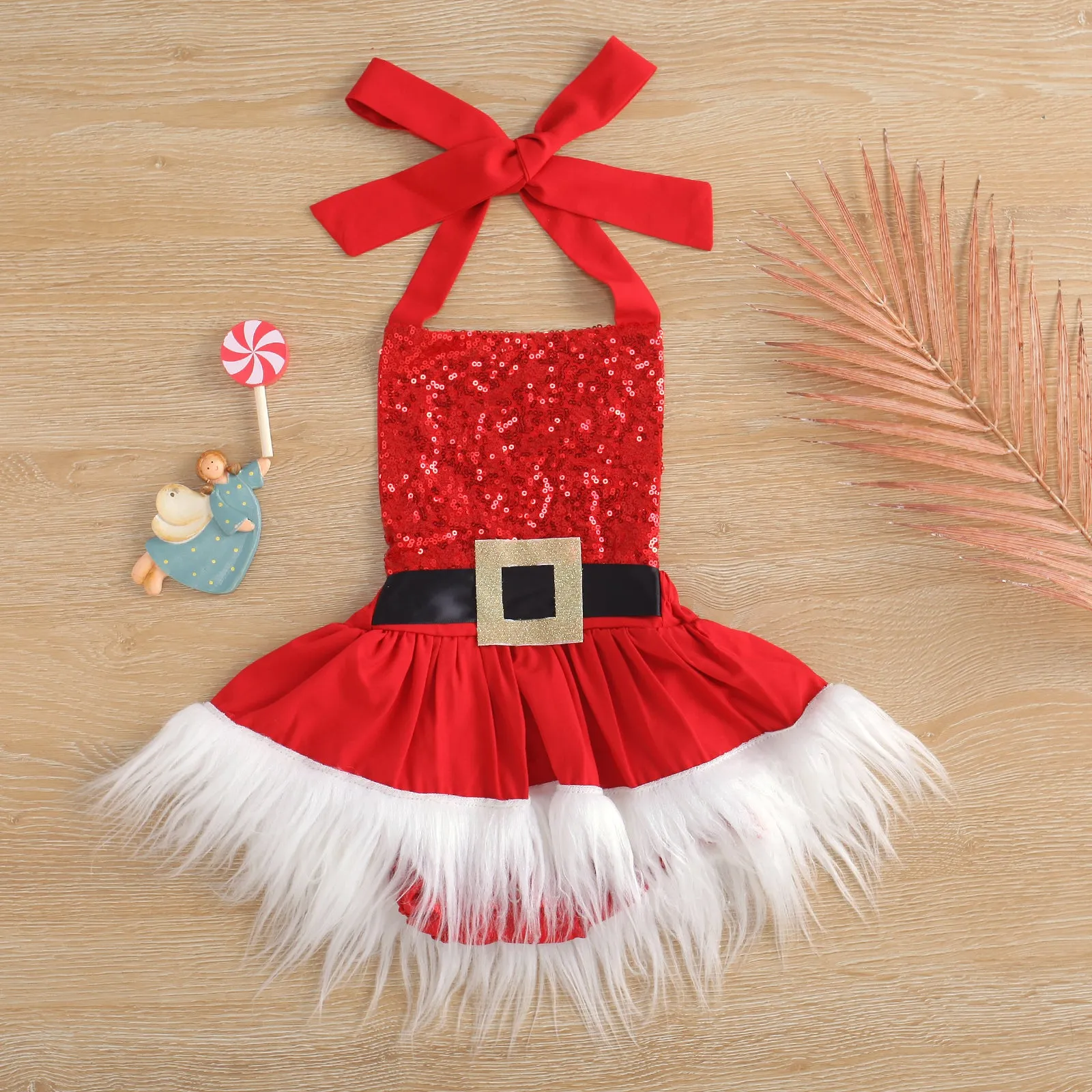 (0-3m)Baby Christmas Romper Skirt