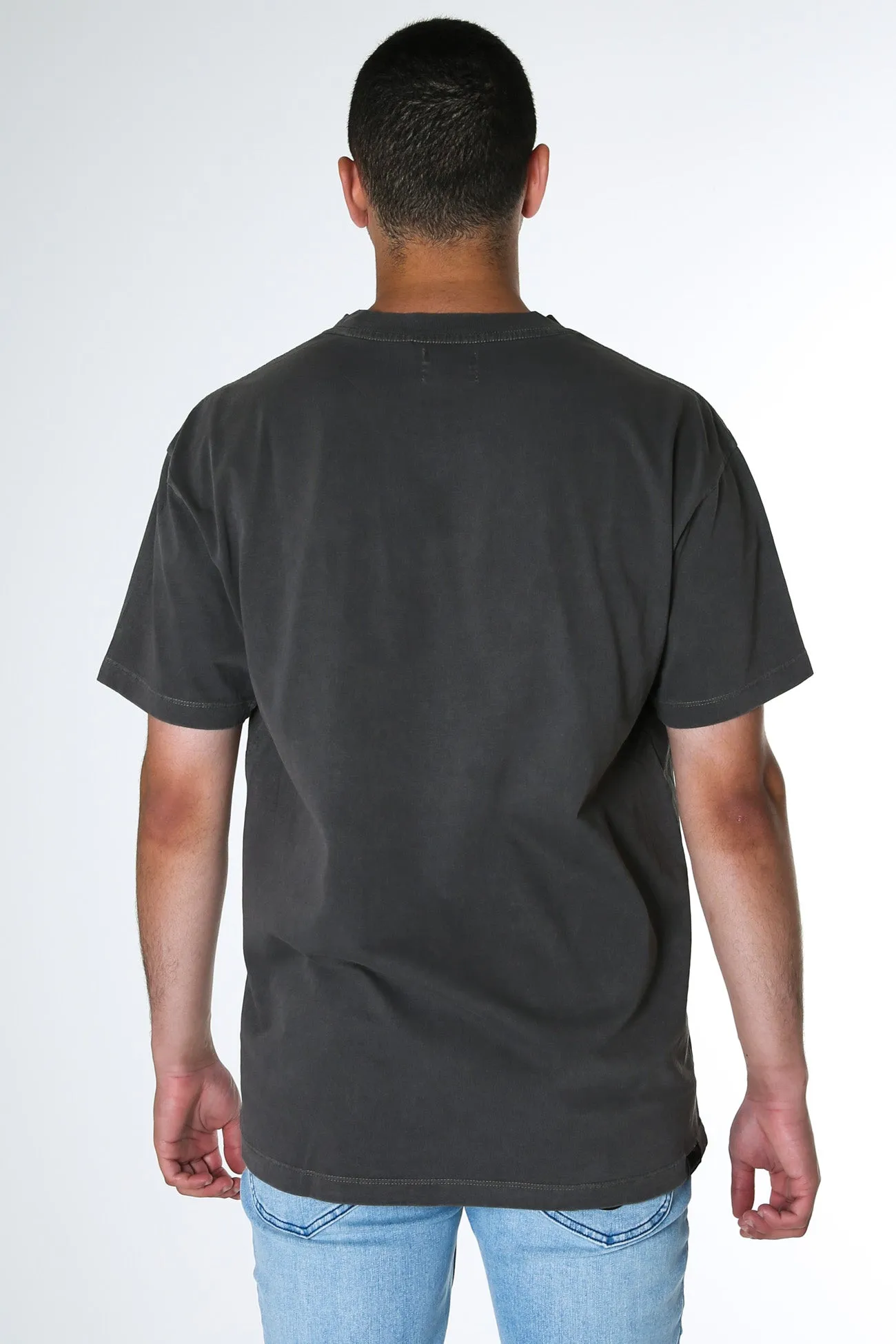 A Dropped Tee Washed Black