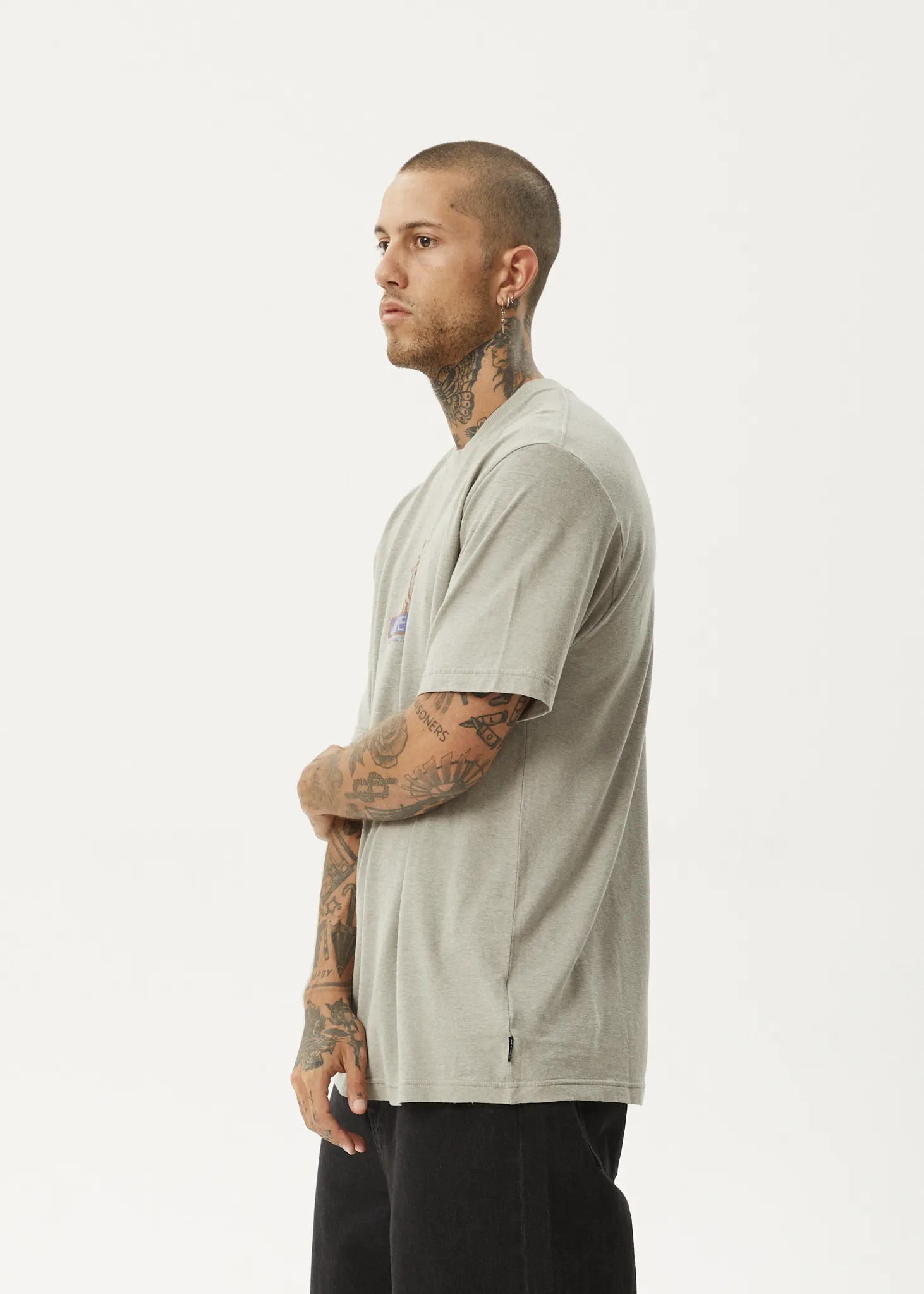 AFENDS Mens Fruiting - Retro Fit Tee - Olive