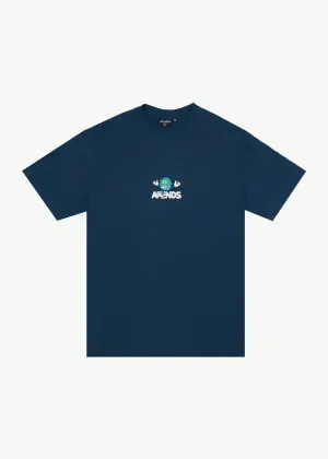 AFENDS Mens Hometown - Retro T-Shirt - Navy