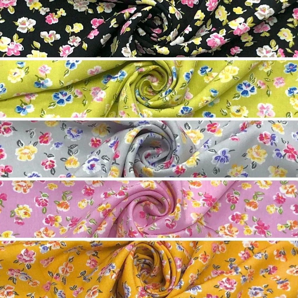 Arty Floral Viscose Poplin Fabric