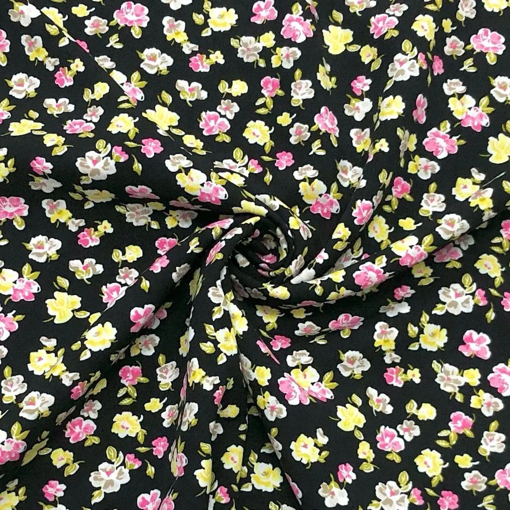 Arty Floral Viscose Poplin Fabric