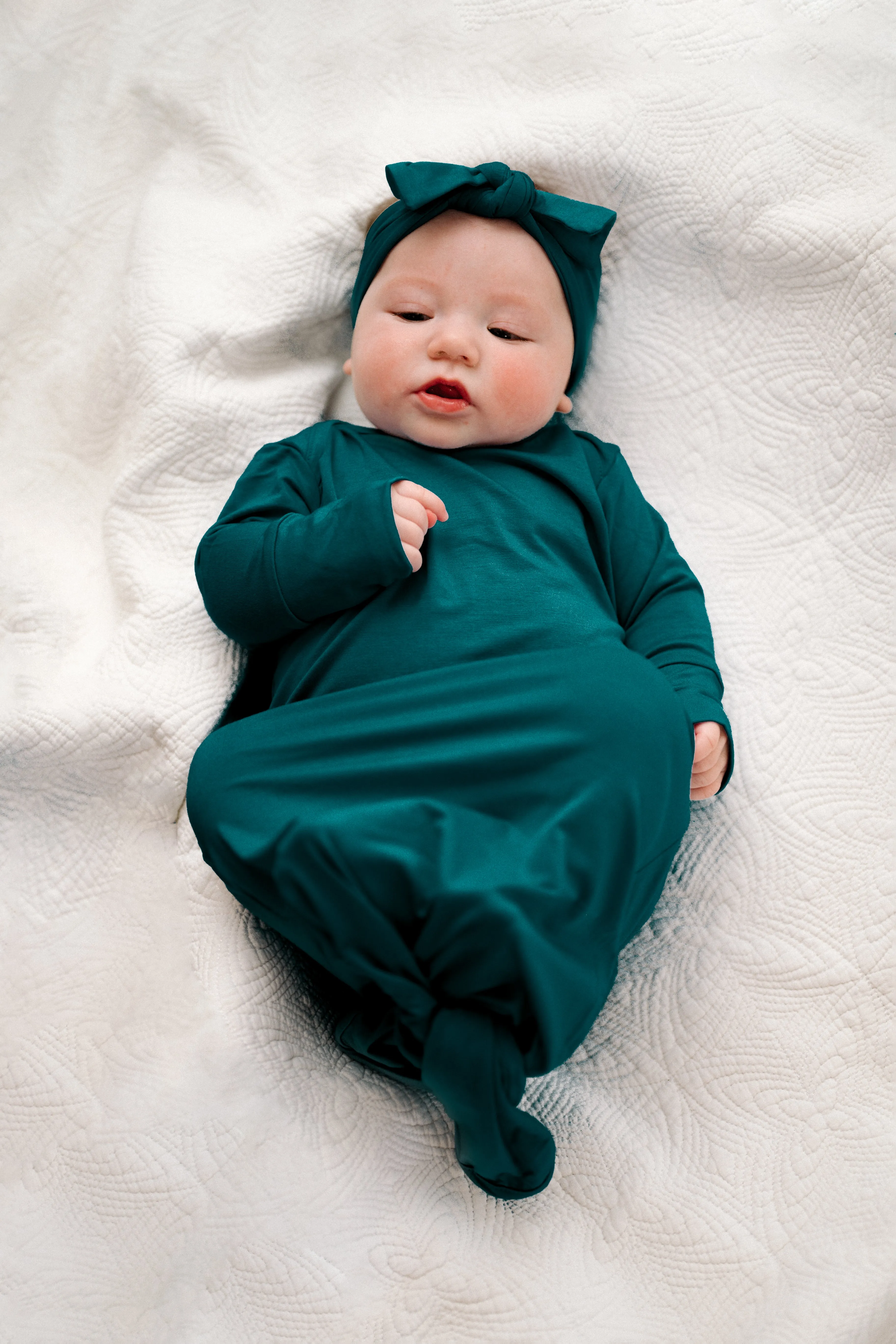 Baby Knot Gown Set: Deep Teal