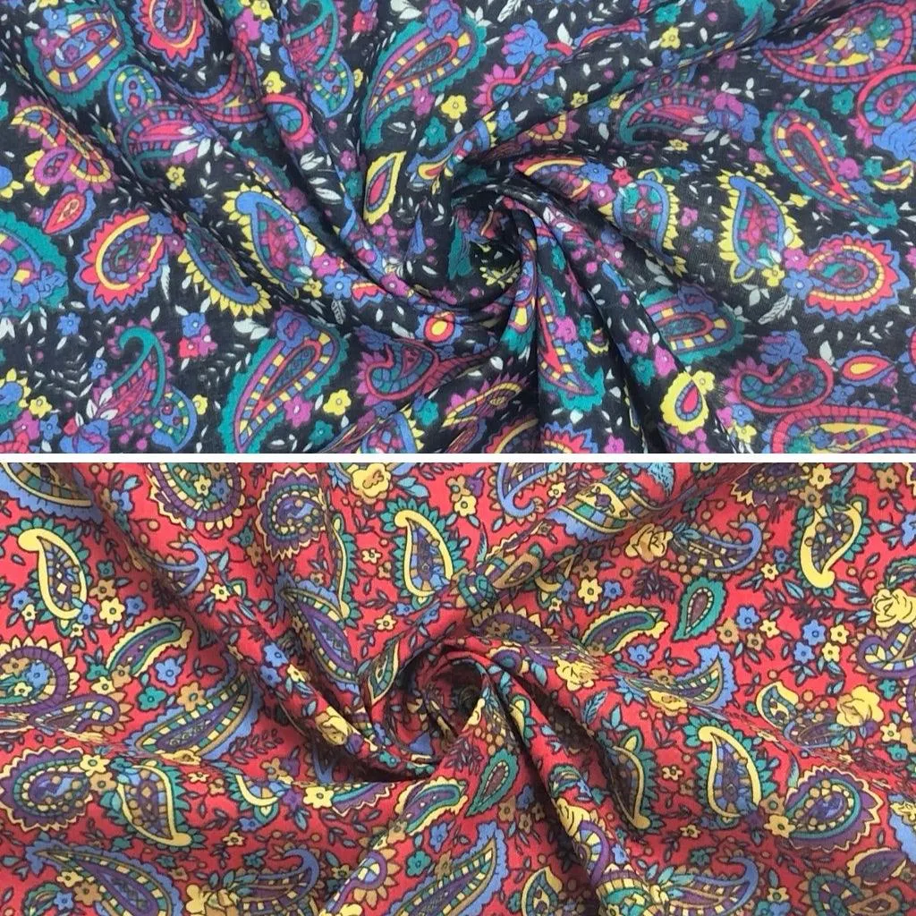 Busy Paisley Cotton Lawn Fabric