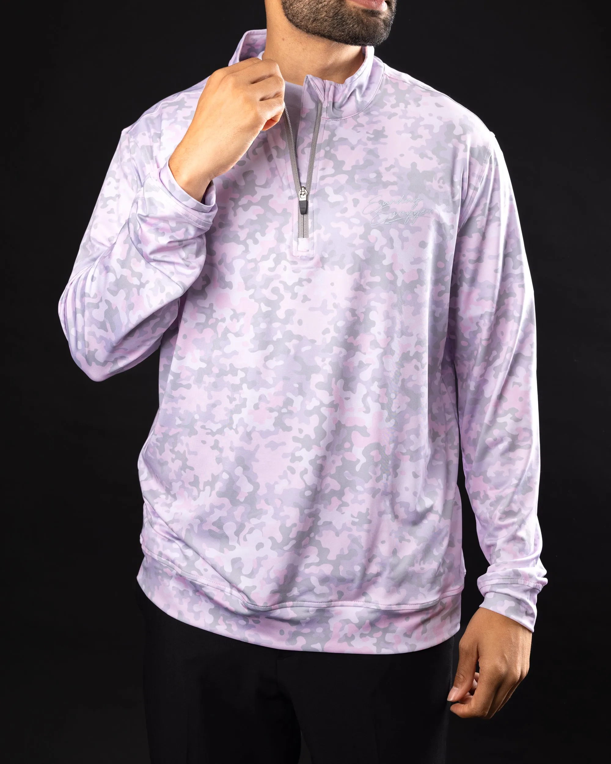 Camo Quarterzip - Pink