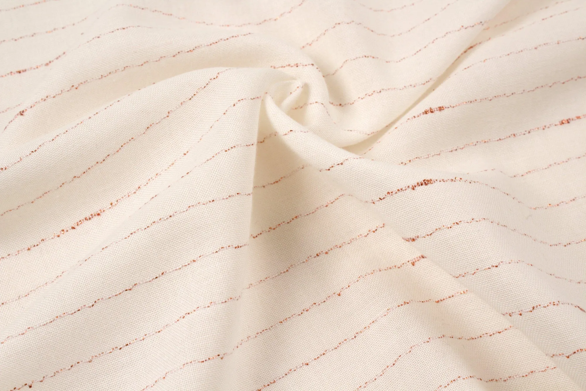 Copper Lamé White - Stripes