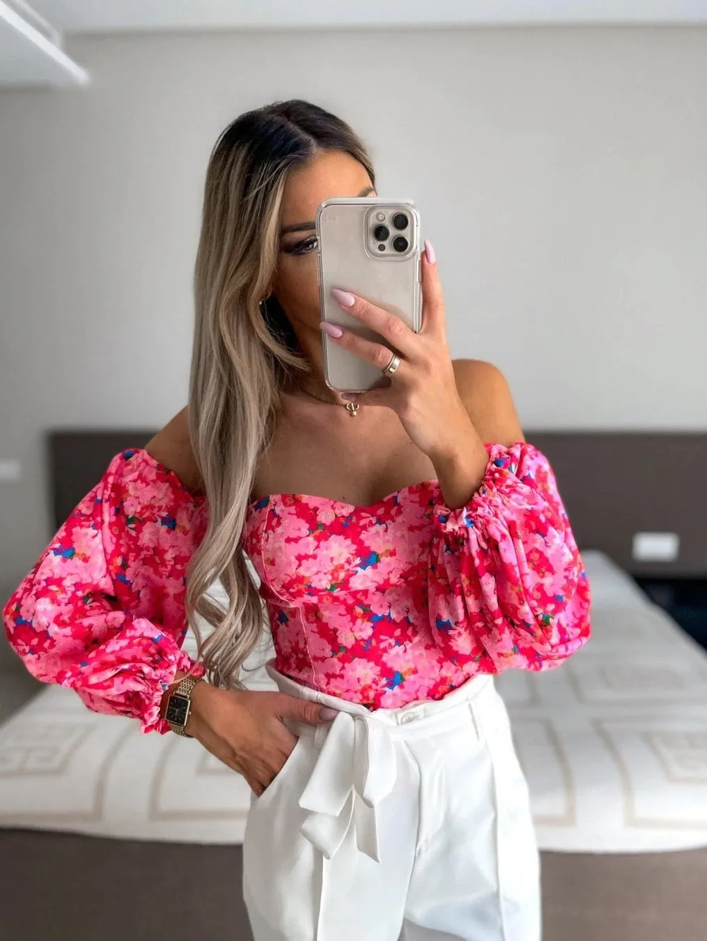 DressBetty - Women Sexy Top Summer Off Shoulder Floral Blouses Holiday Slash Neck Tops