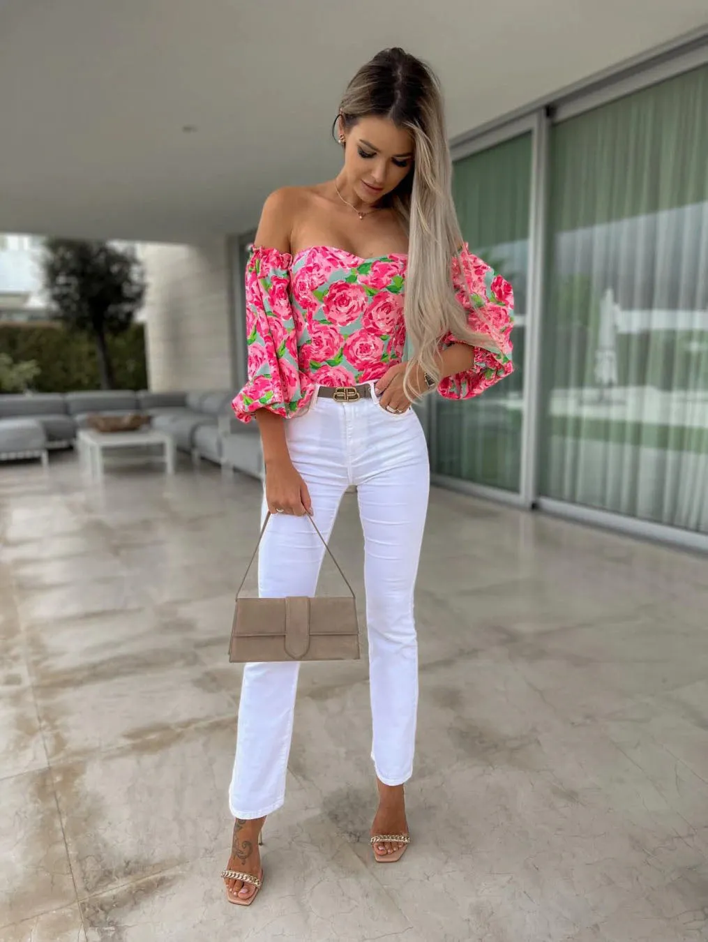 DressBetty - Women Sexy Top Summer Off Shoulder Floral Blouses Holiday Slash Neck Tops