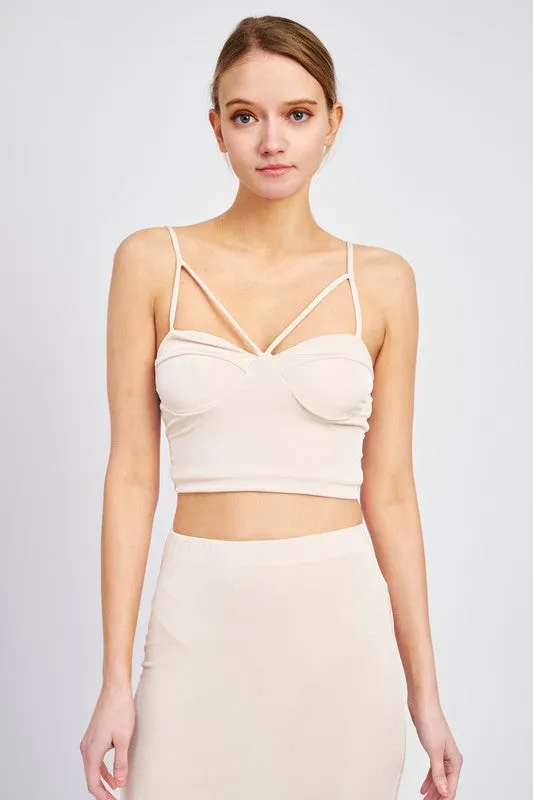 Emory Park LATTICE FRONT CROPPED CAMI