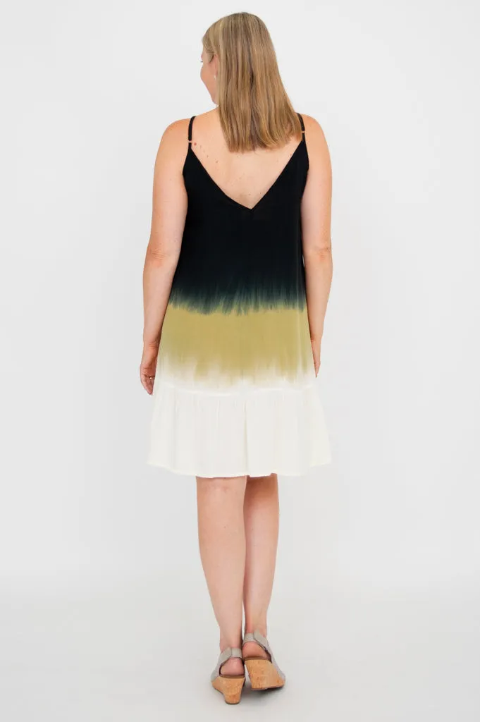 Ettie Dress, Black Dip-Dye