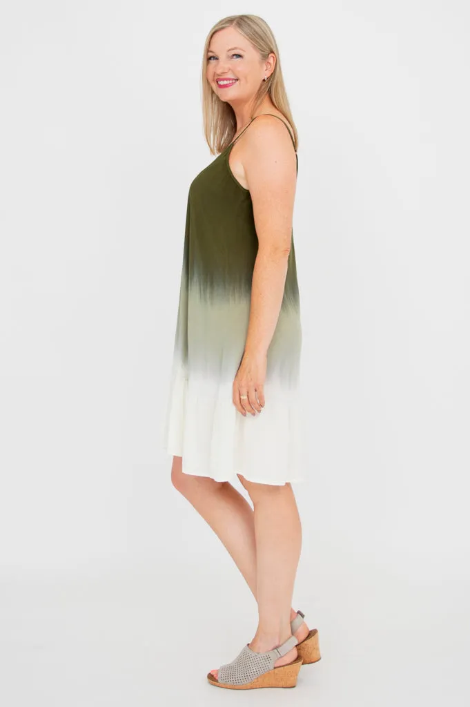 Ettie Dress, Green Dip-Dye