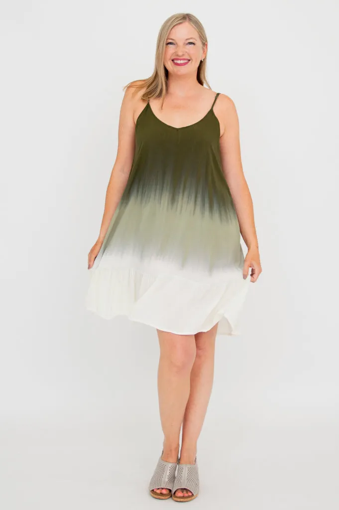 Ettie Dress, Green Dip-Dye