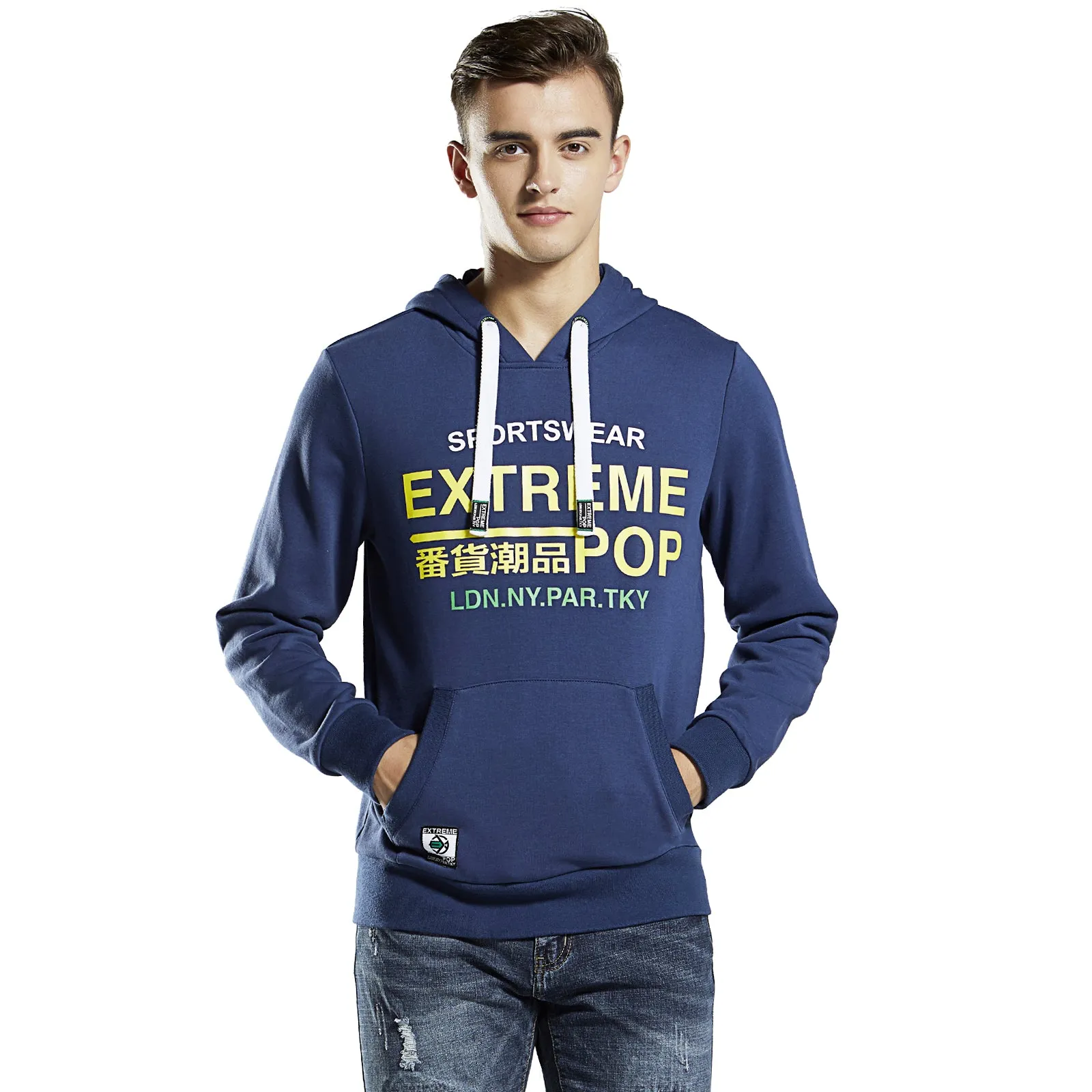 Extreme pop mens Hoodie Sweatshirt Garment Washed