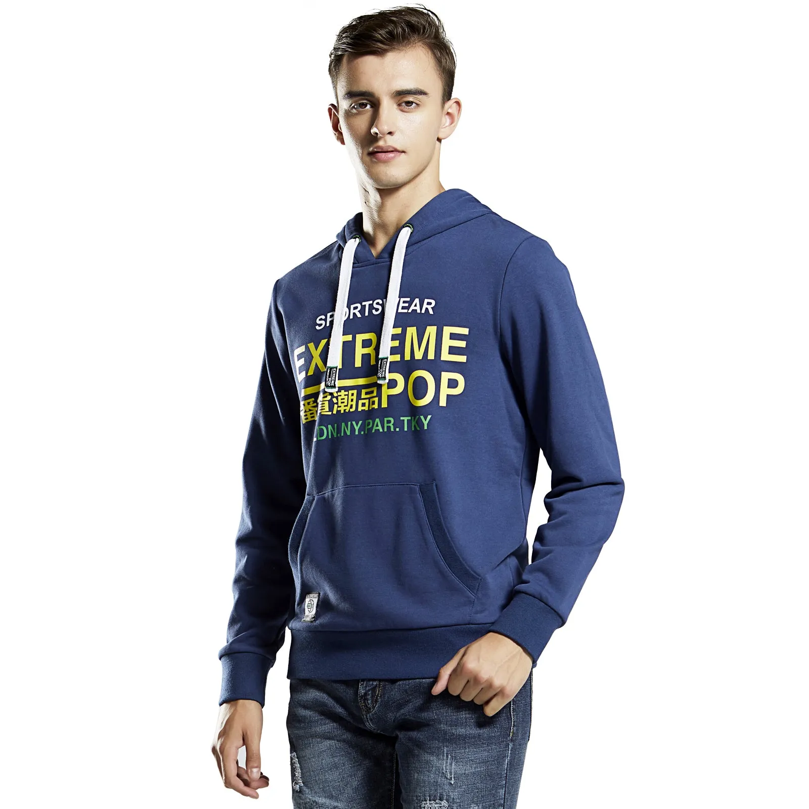 Extreme pop mens Hoodie Sweatshirt Garment Washed