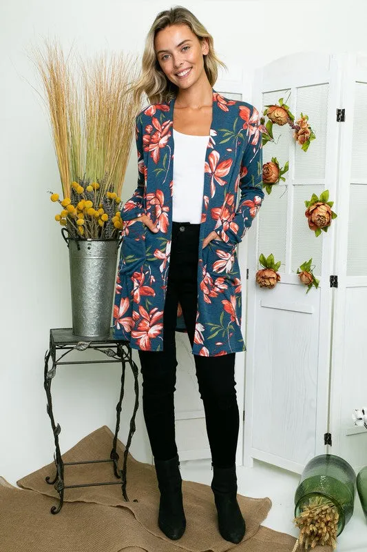 Floral Long Sleeve Cardigan *Online Only*