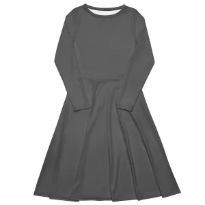 GG - Women's long sleeve midi dress - Grey