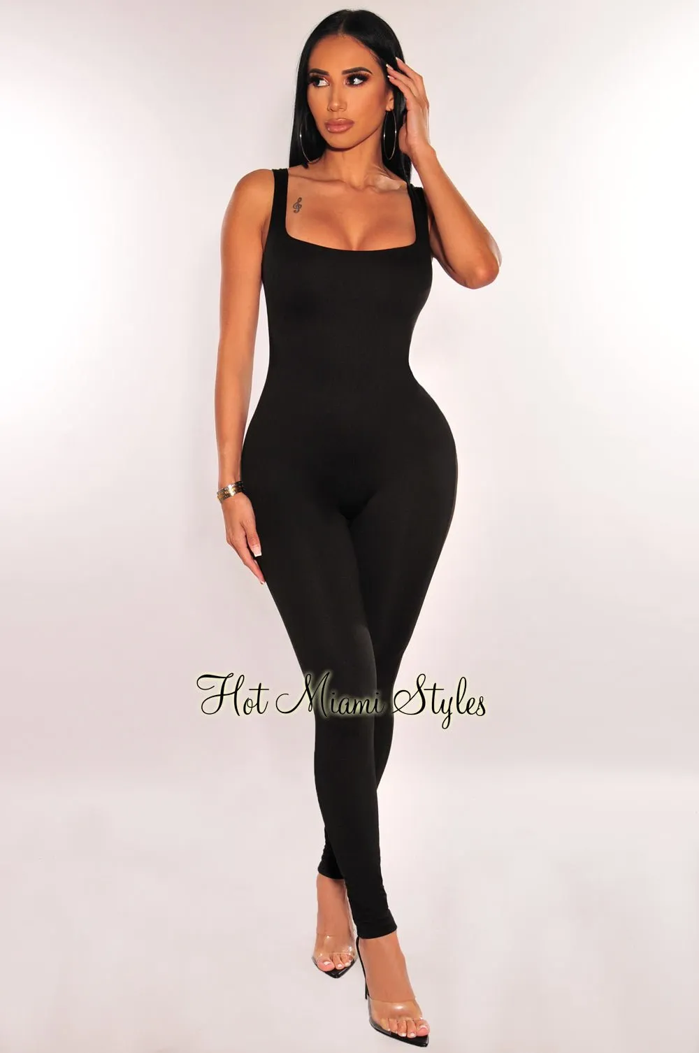 HMS Essential: Black Spaghetti Strap Perfect Fit Jumpsuit