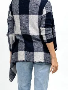 Knitted woven shrugs navy