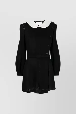 Longsleeved black short jumpsuit