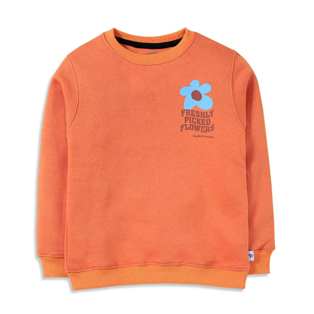 Orange Floral Sweatshirt