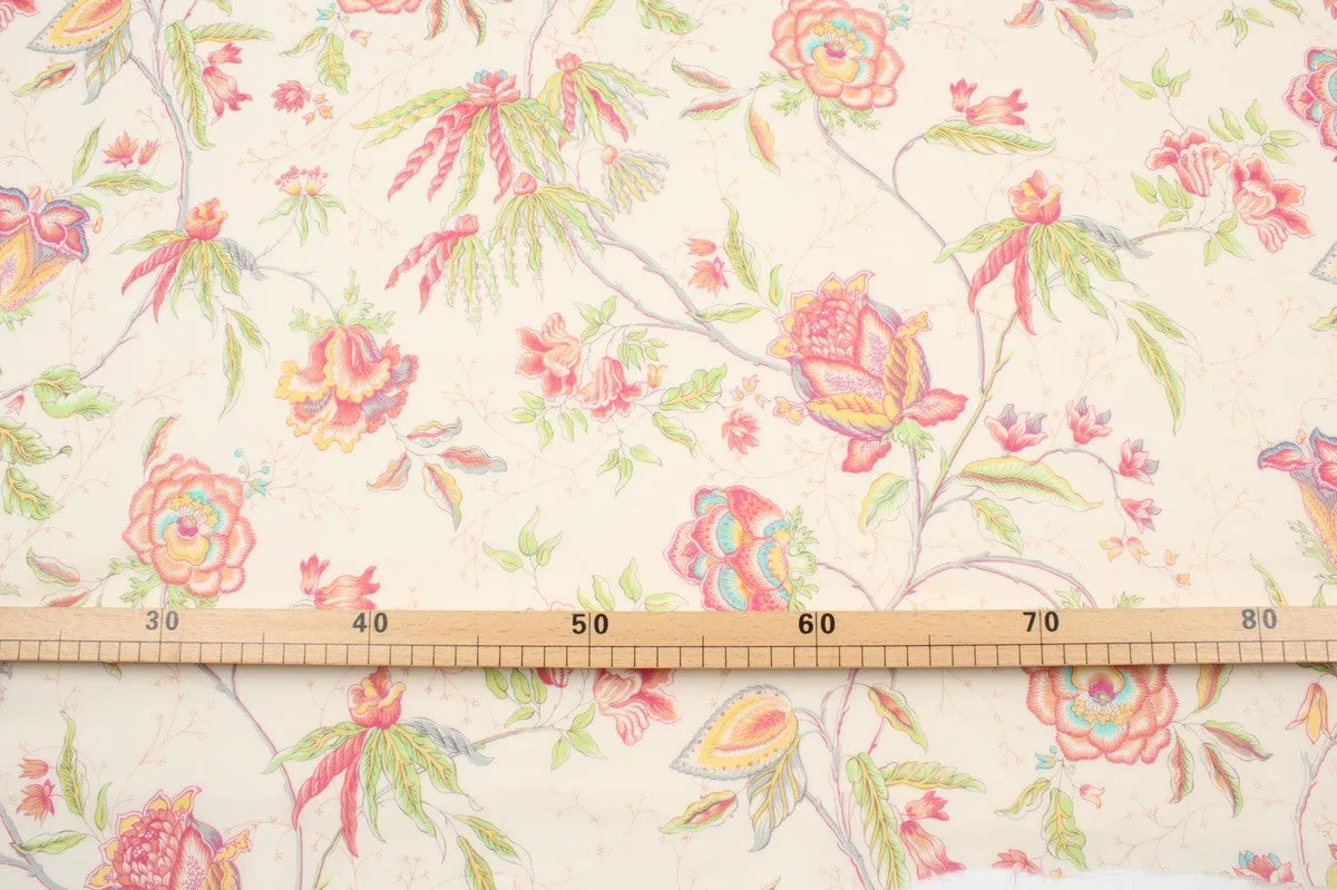 Printed Cotton Voile - Indian Flowers - M.O.Q 30 Mts