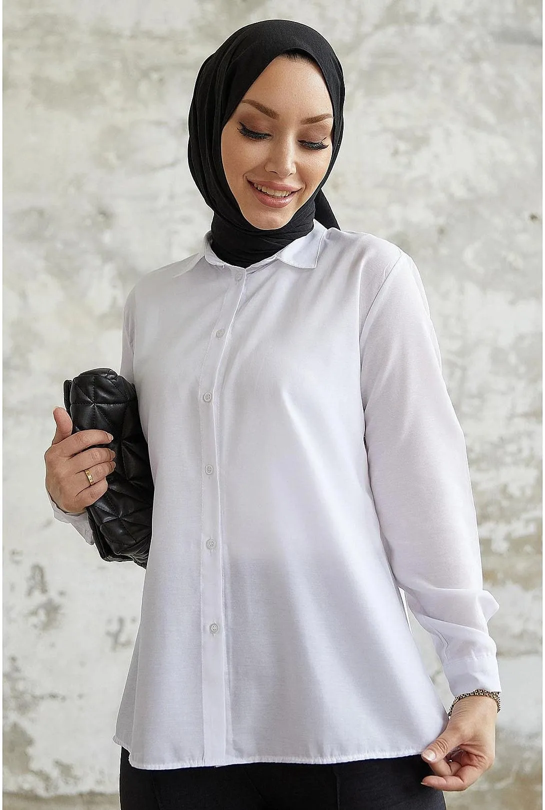 Women's White Solid Long Sleeve Shirt | Classic and Versatile